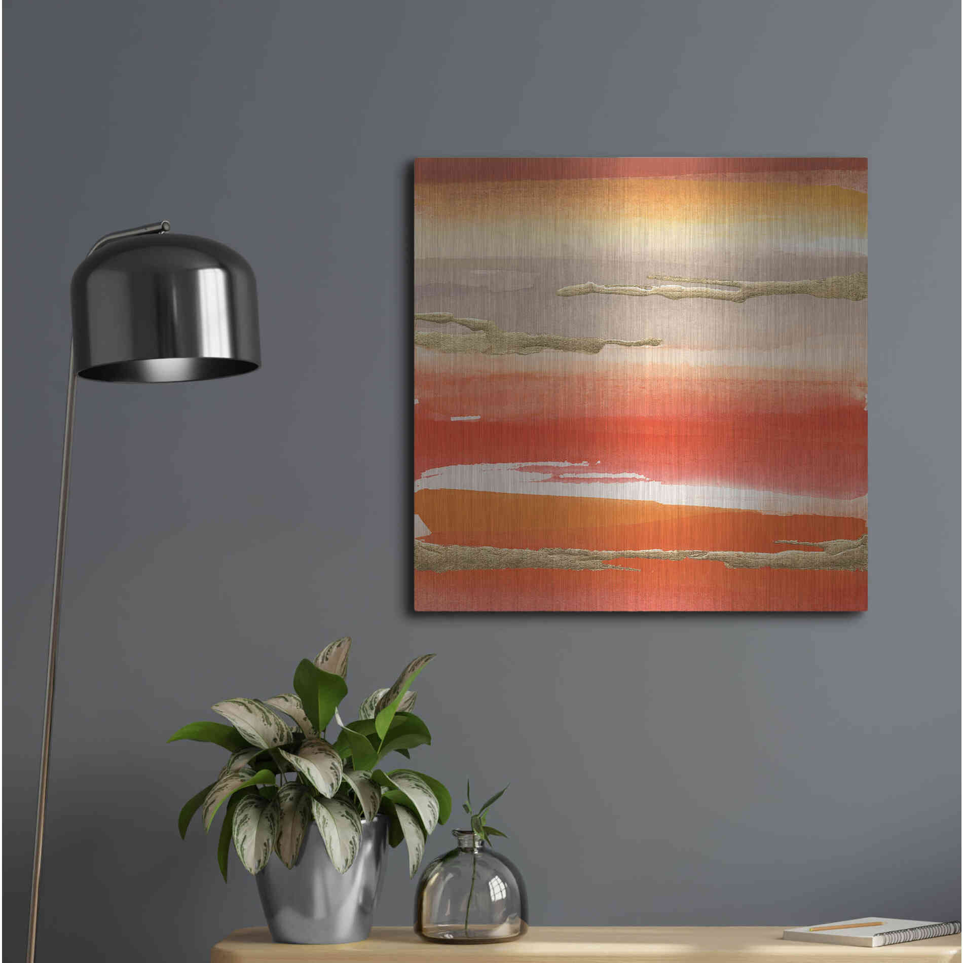 Luxe Metal Art 'Gilded Mandarin III' by Chris Paschke, Metal Wall Art,24x24