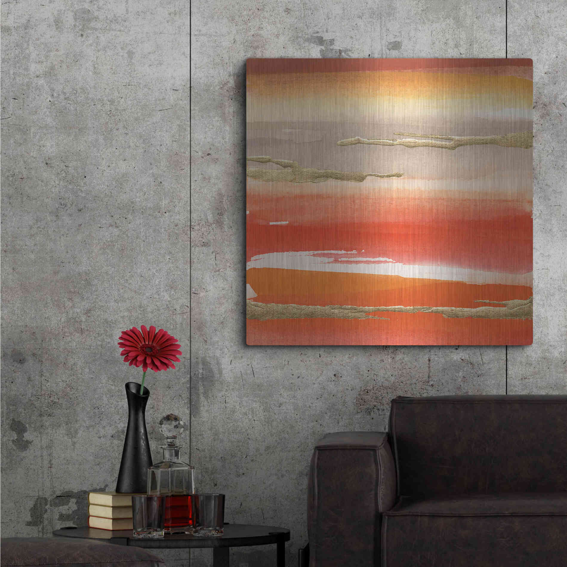 Luxe Metal Art 'Gilded Mandarin III' by Chris Paschke, Metal Wall Art,36x36