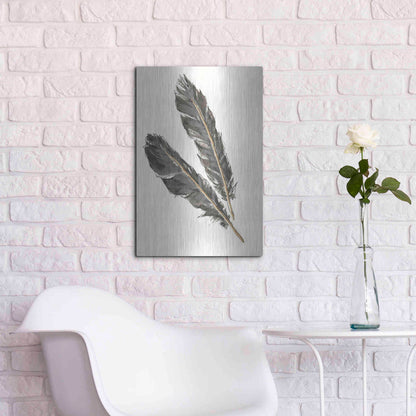 Luxe Metal Art 'Gold Feathers III' by Chris Paschke, Metal Wall Art,16x24