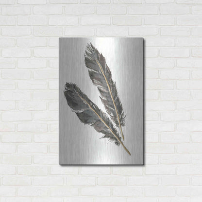 Luxe Metal Art 'Gold Feathers III' by Chris Paschke, Metal Wall Art,24x36