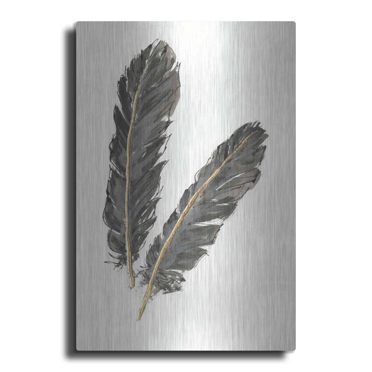 Luxe Metal Art 'Gold Feathers IV' by Chris Paschke, Metal Wall Art