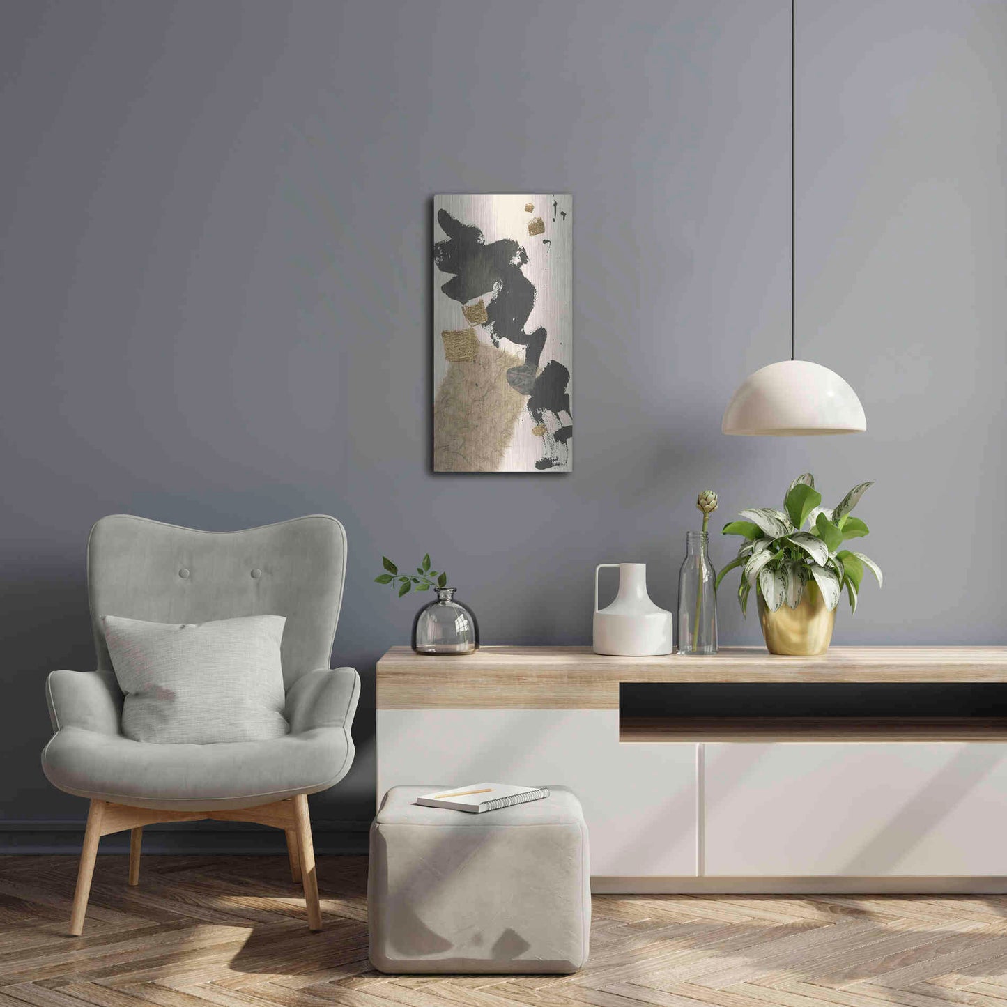 Luxe Metal Art 'Gilded Collage I' by Chris Paschke, Metal Wall Art,12x24