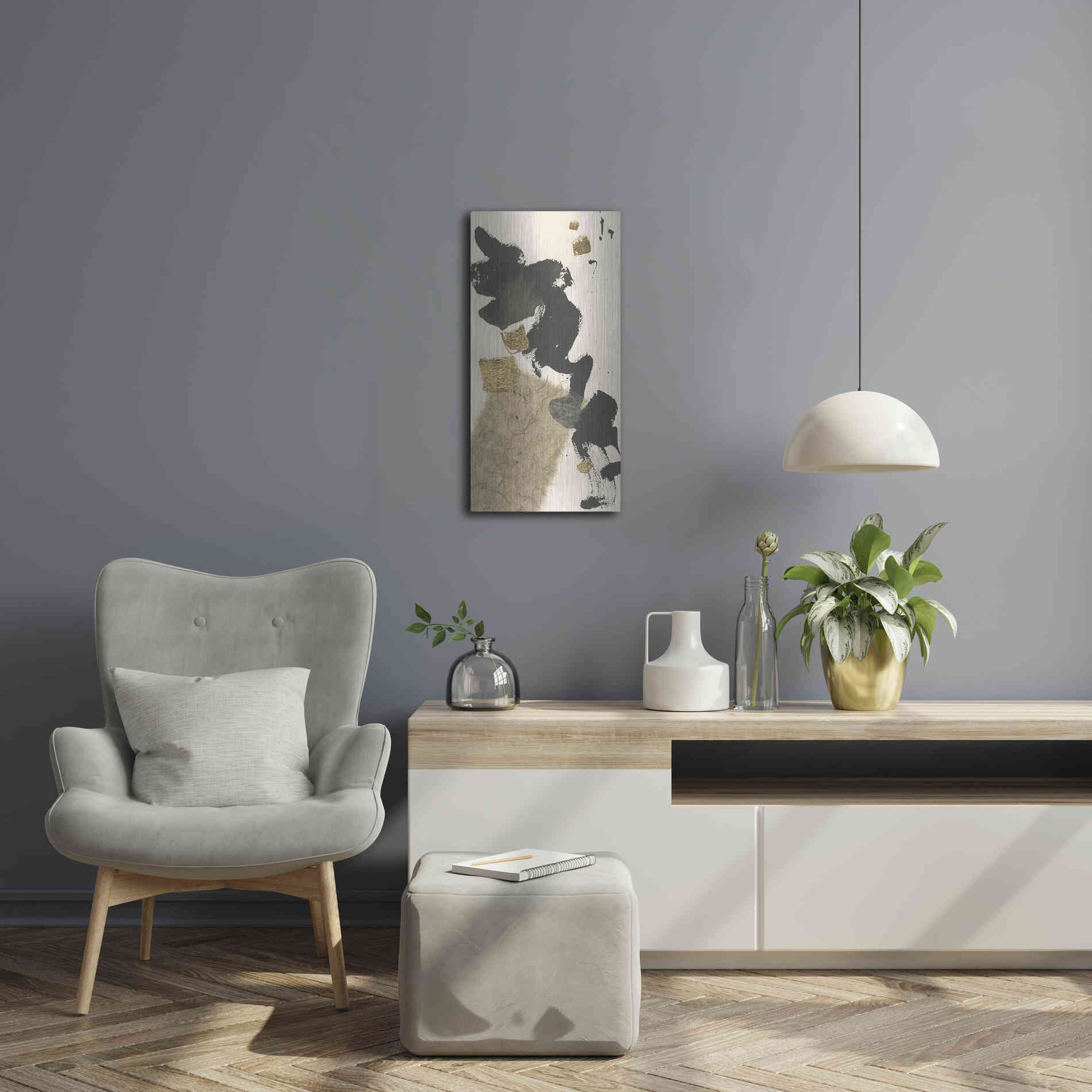 Luxe Metal Art 'Gilded Collage I' by Chris Paschke, Metal Wall Art,12x24