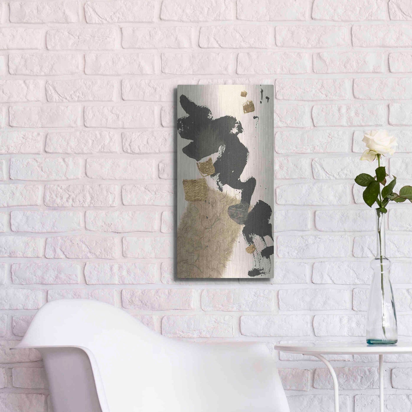 Luxe Metal Art 'Gilded Collage I' by Chris Paschke, Metal Wall Art,12x24