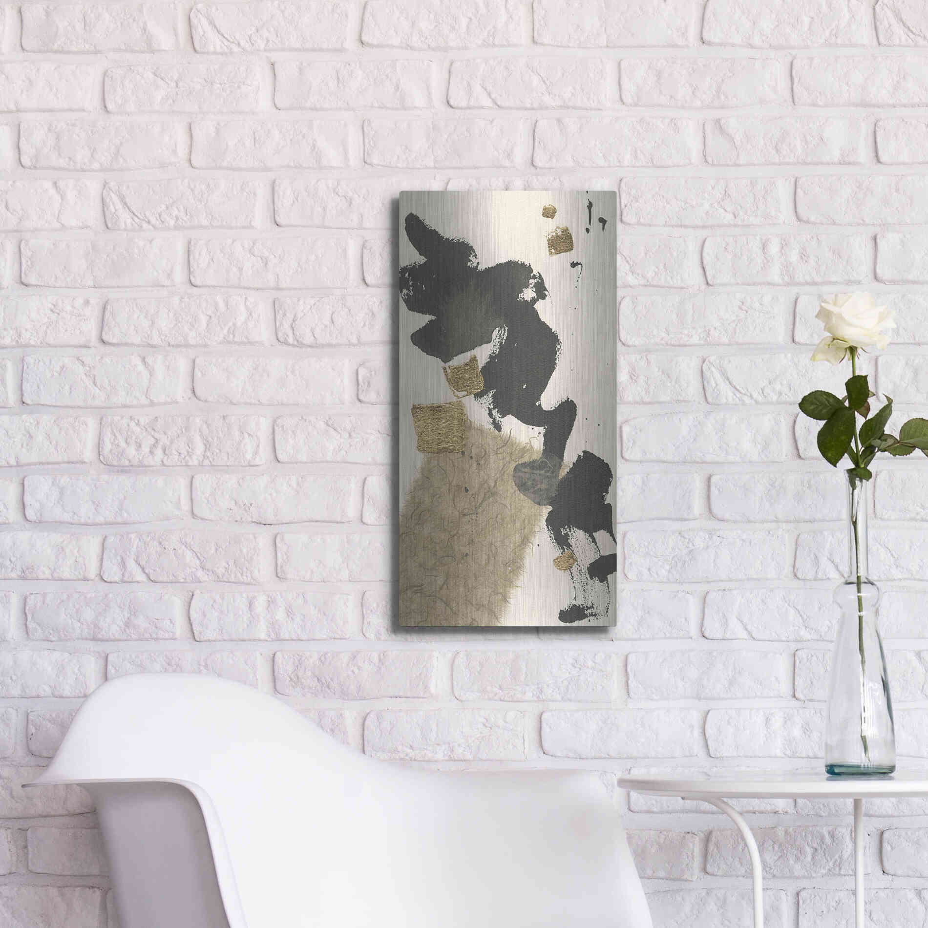 Luxe Metal Art 'Gilded Collage I' by Chris Paschke, Metal Wall Art,12x24