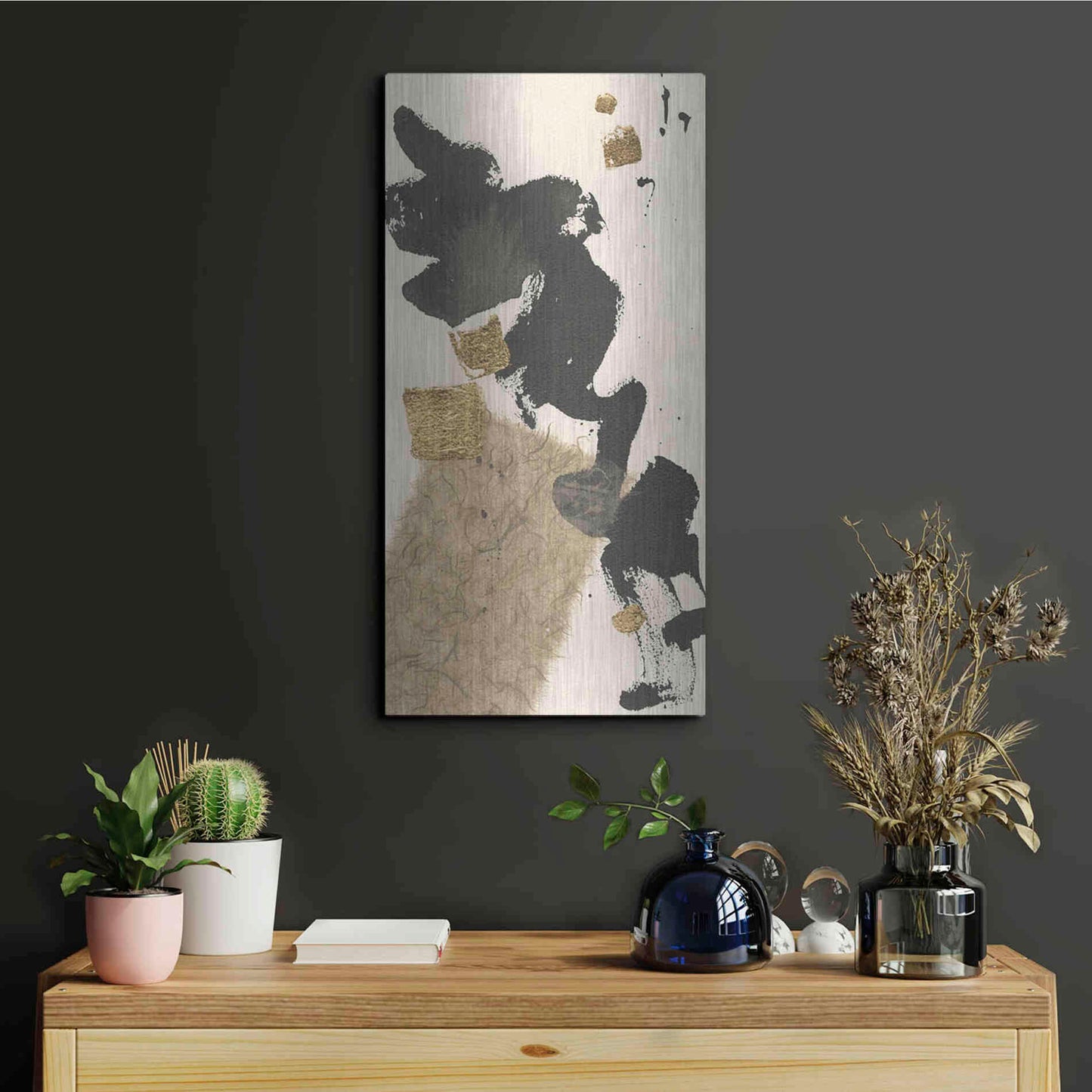 Luxe Metal Art 'Gilded Collage I' by Chris Paschke, Metal Wall Art,12x24