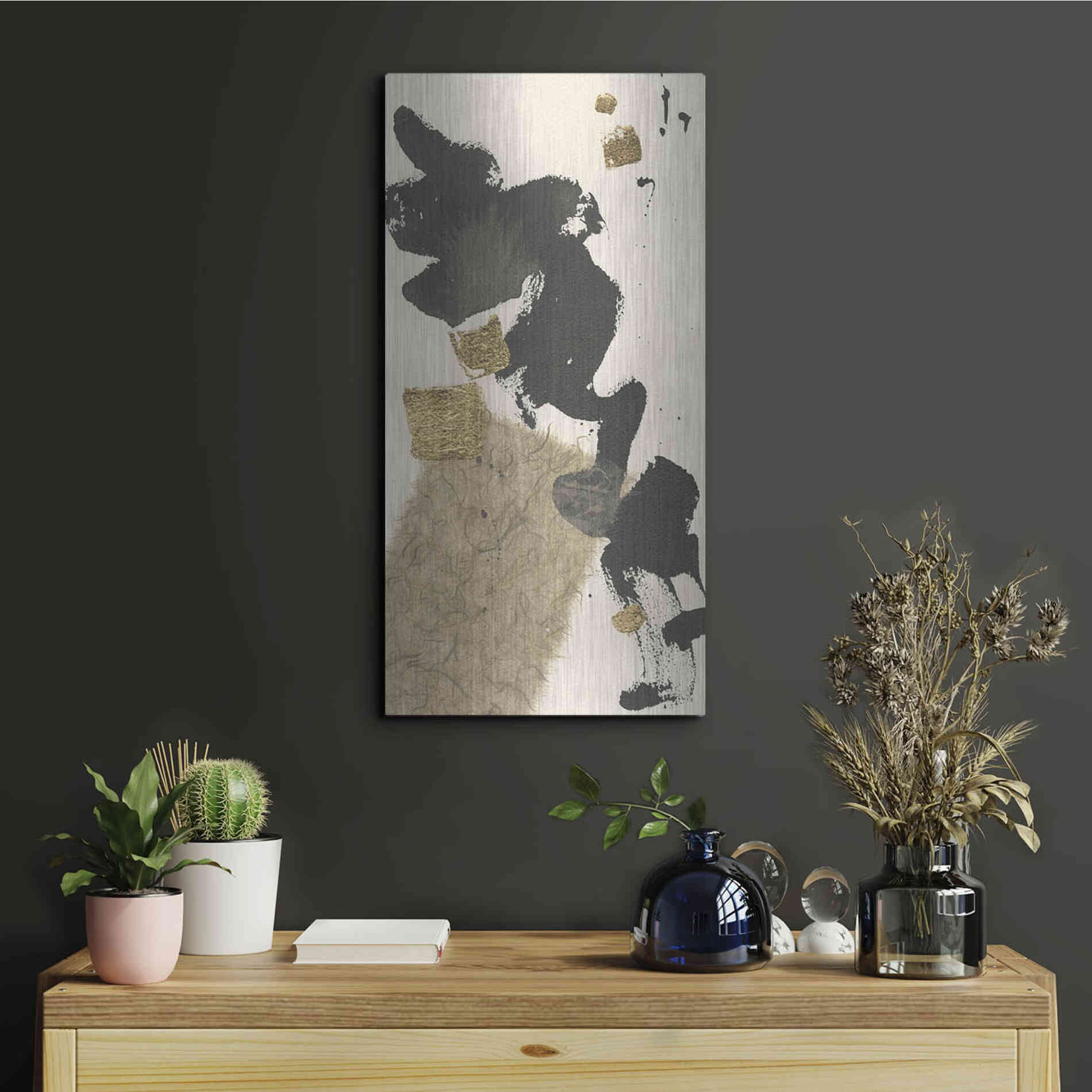 Luxe Metal Art 'Gilded Collage I' by Chris Paschke, Metal Wall Art,12x24