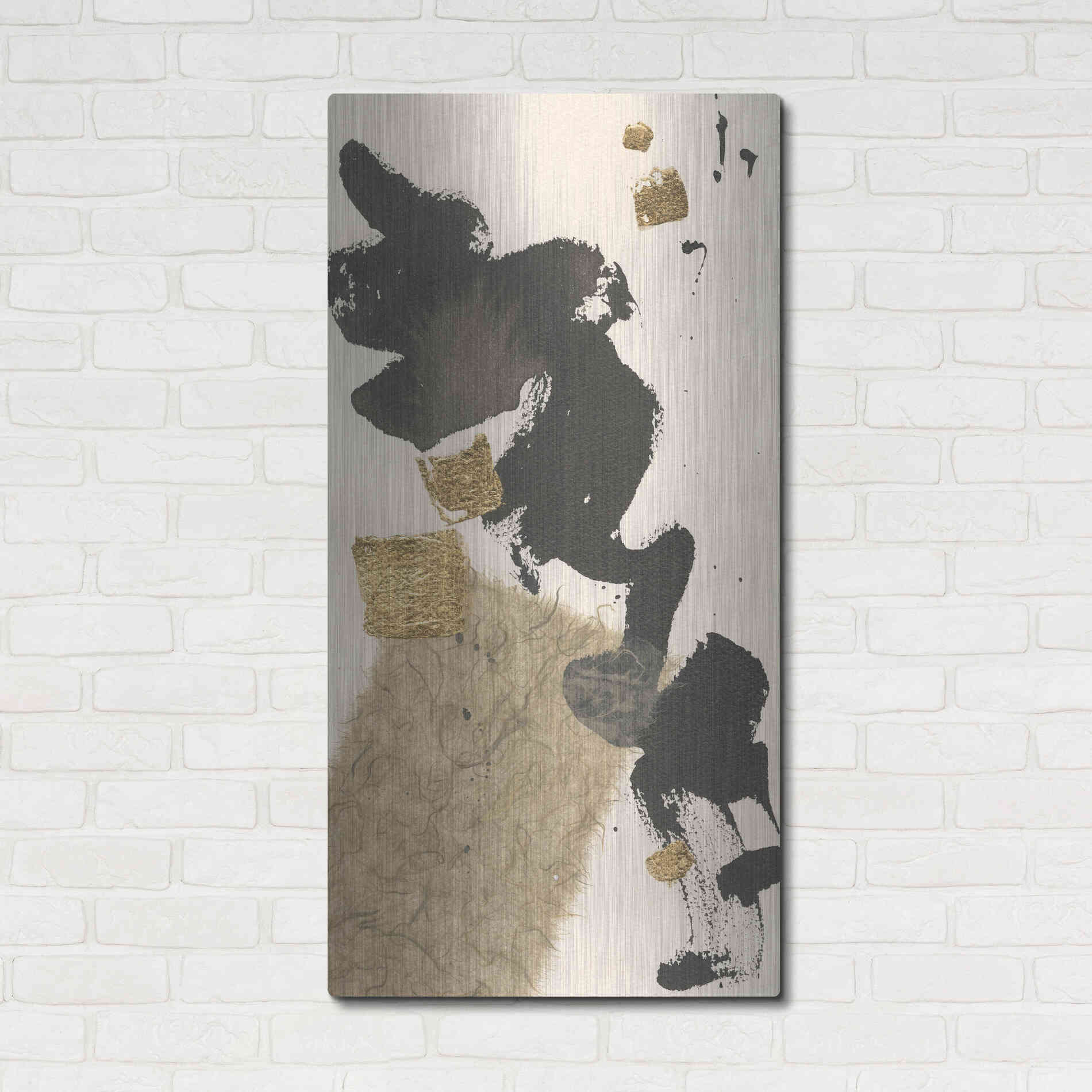 Luxe Metal Art 'Gilded Collage I' by Chris Paschke, Metal Wall Art,24x48