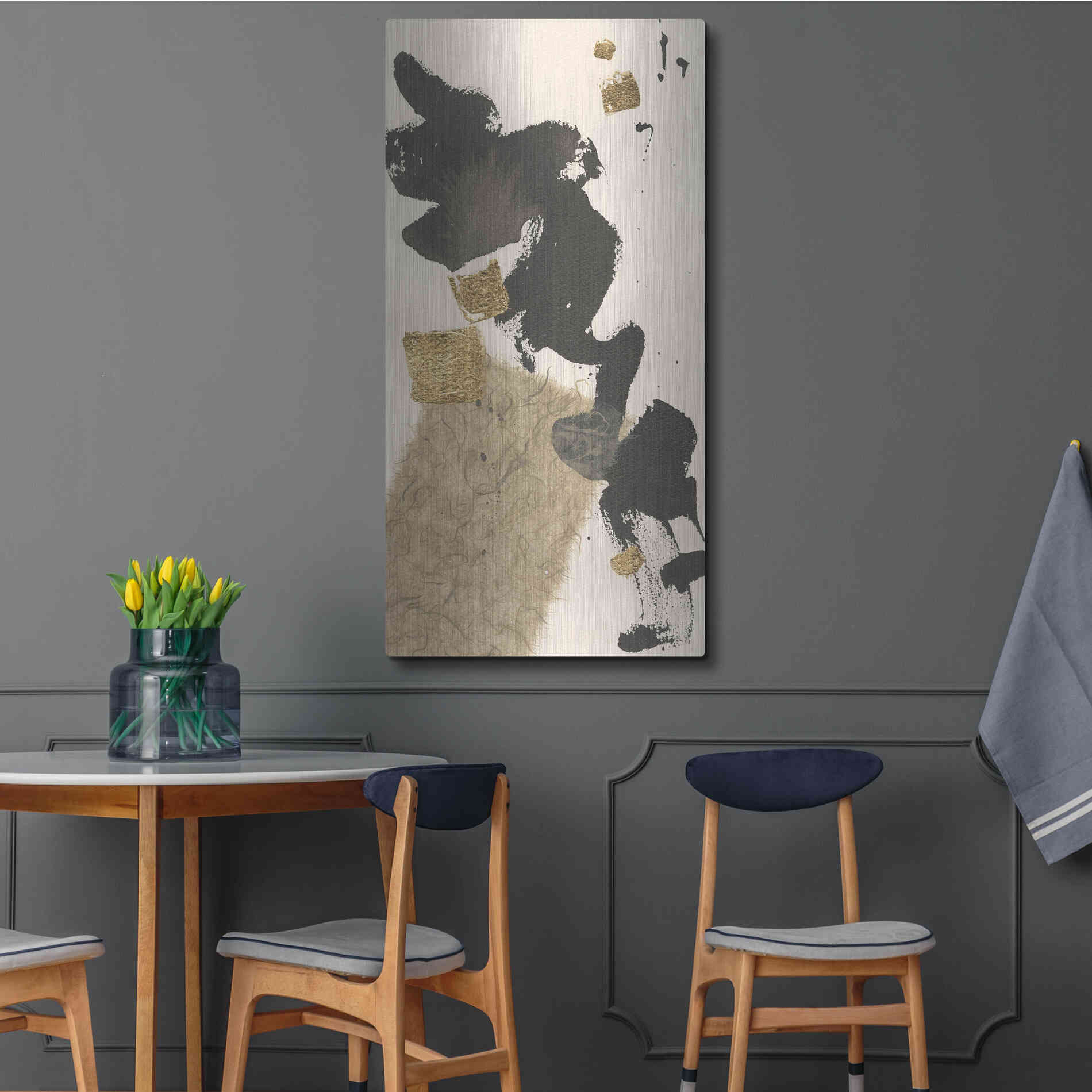 Luxe Metal Art 'Gilded Collage I' by Chris Paschke, Metal Wall Art,24x48