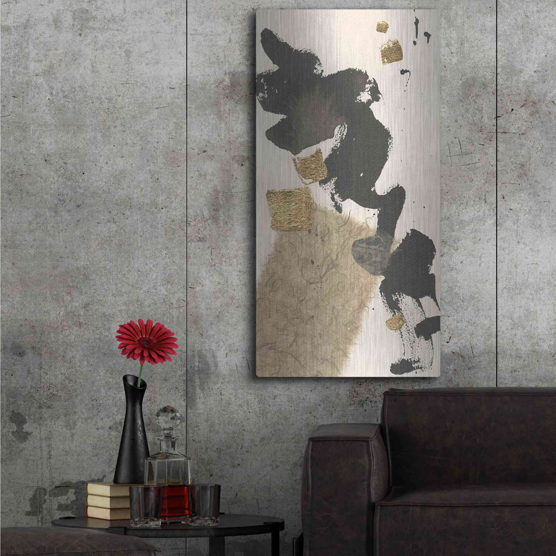 Luxe Metal Art 'Gilded Collage I' by Chris Paschke, Metal Wall Art,24x48