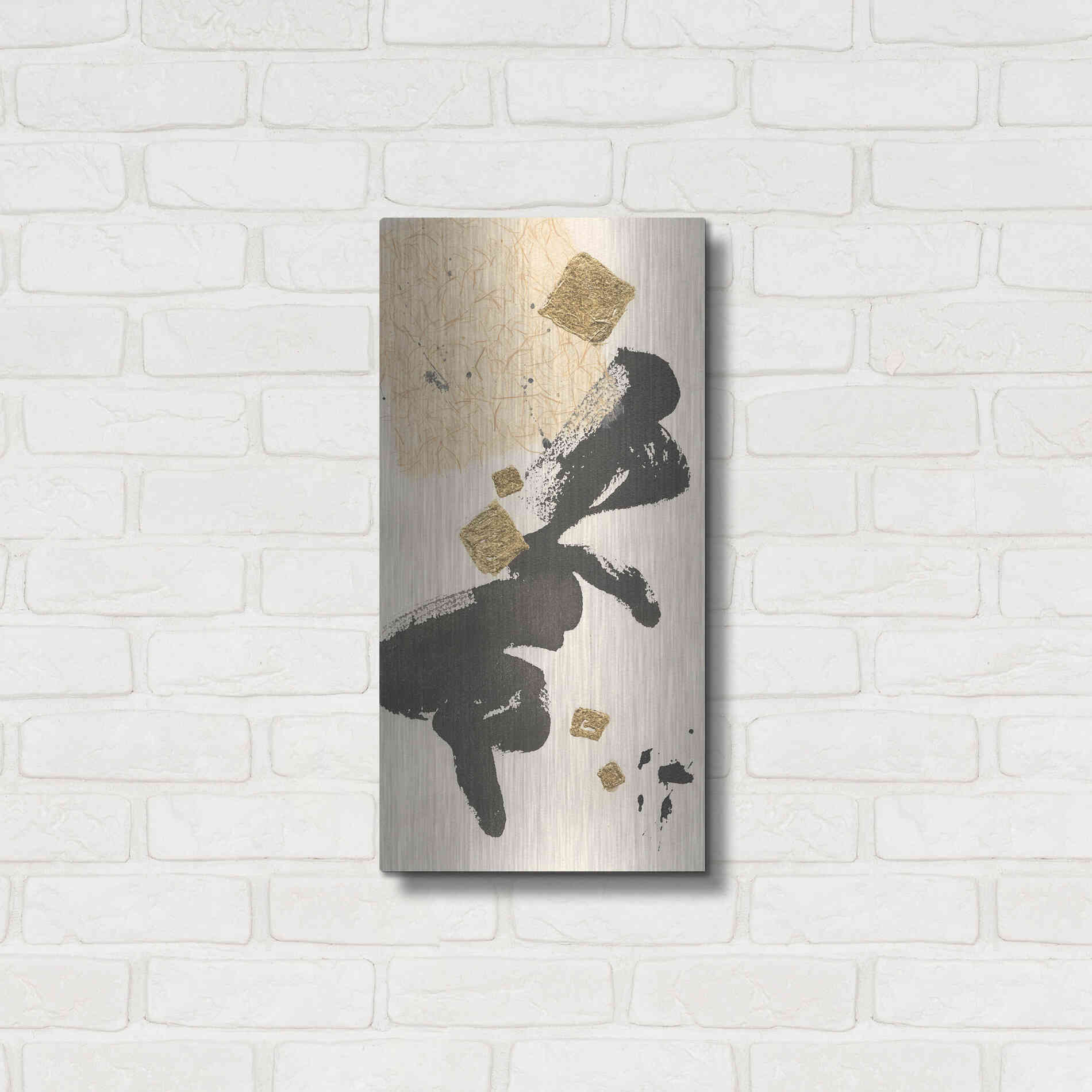 Luxe Metal Art 'Gilded Collage II' by Chris Paschke, Metal Wall Art,12x24
