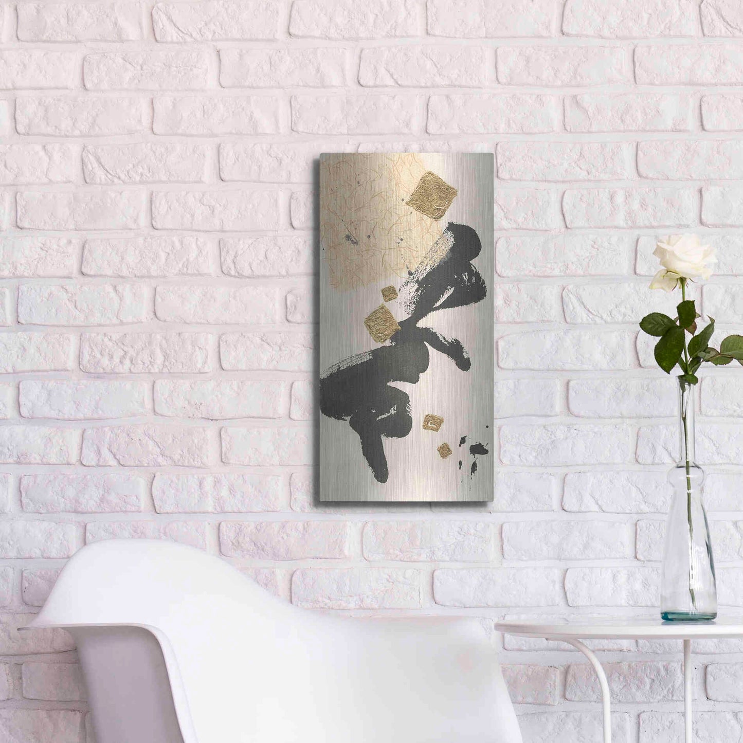 Luxe Metal Art 'Gilded Collage II' by Chris Paschke, Metal Wall Art,12x24