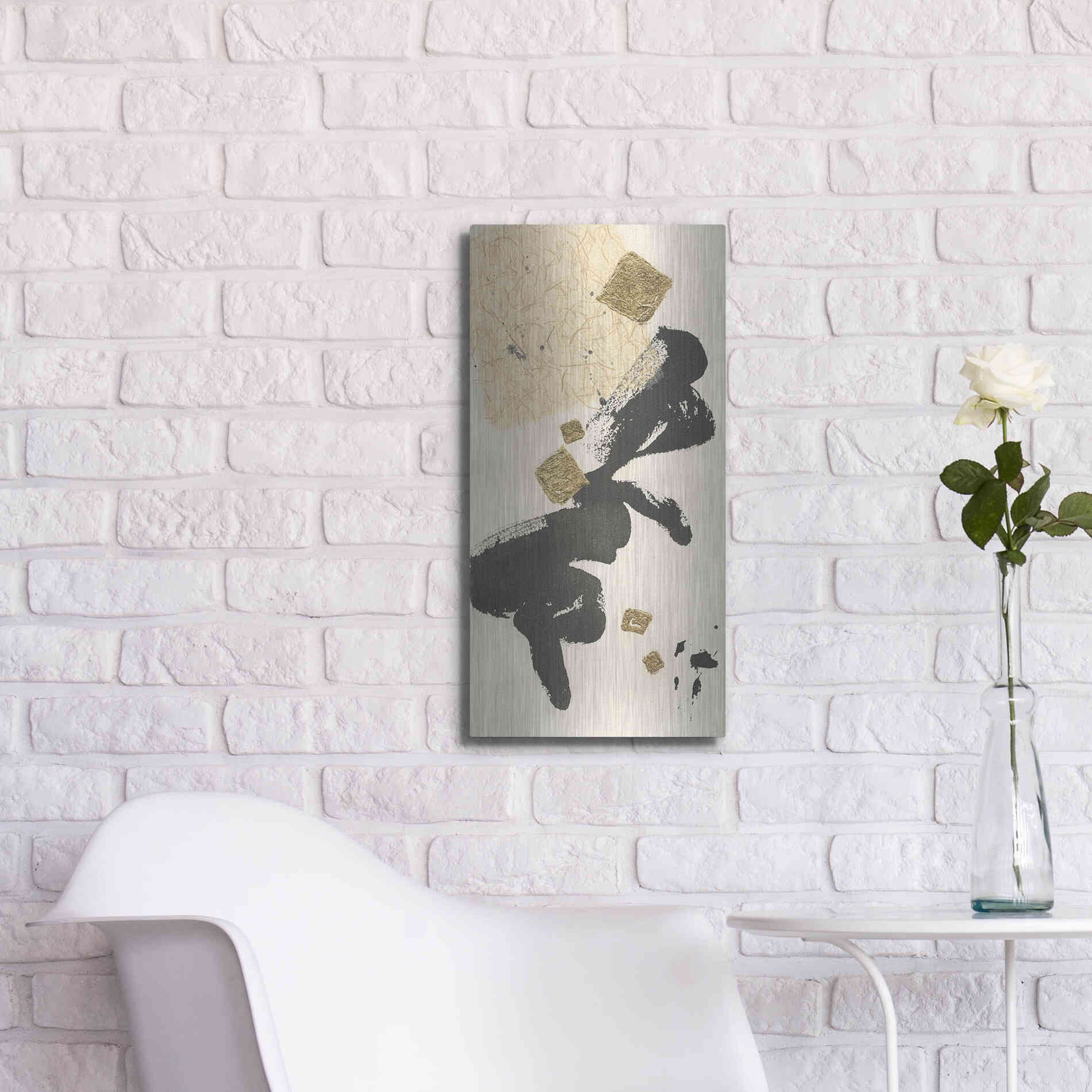 Luxe Metal Art 'Gilded Collage II' by Chris Paschke, Metal Wall Art,12x24