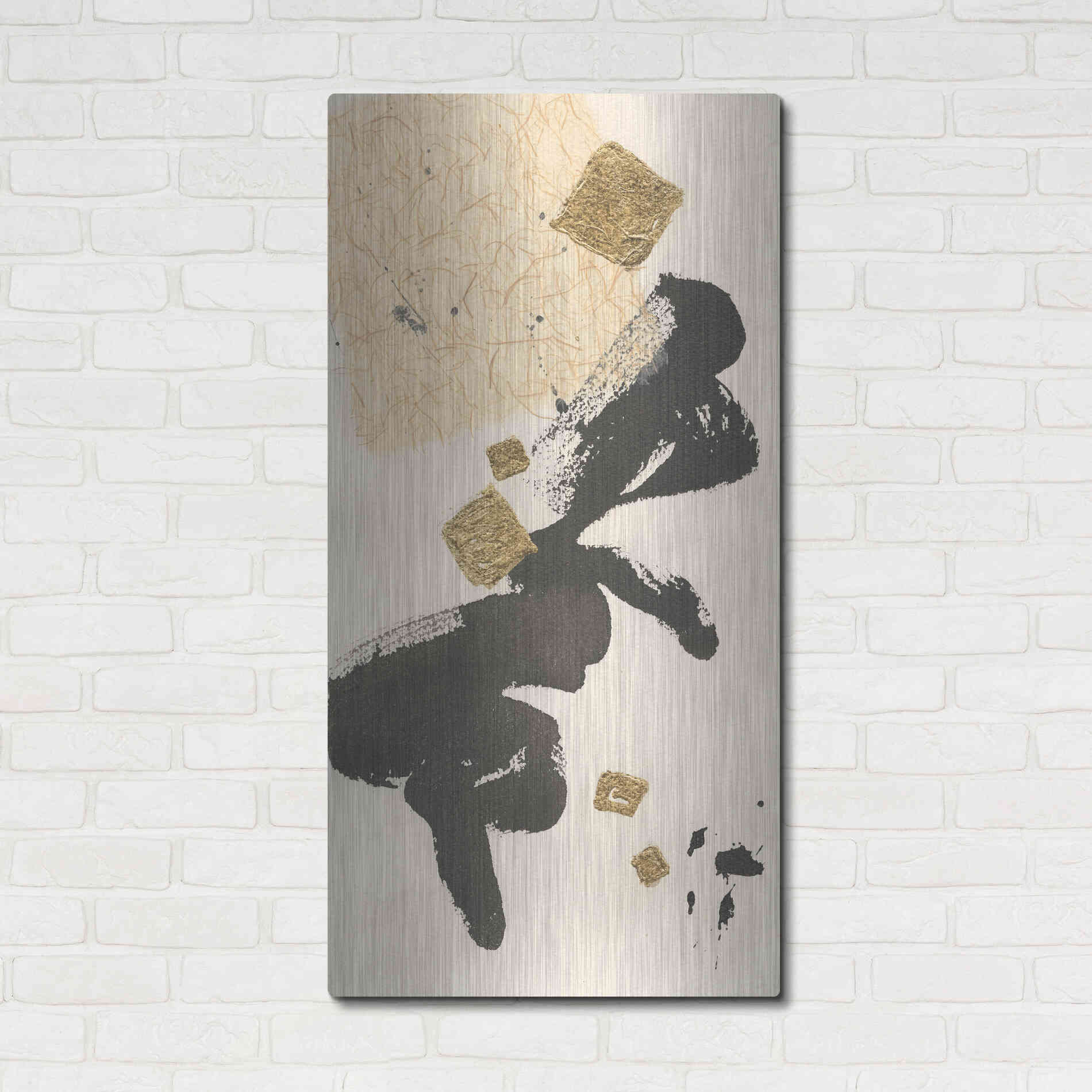 Luxe Metal Art 'Gilded Collage II' by Chris Paschke, Metal Wall Art,24x48