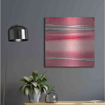 Luxe Metal Art 'Silver Rose I' by Chris Paschke, Metal Wall Art,24x24