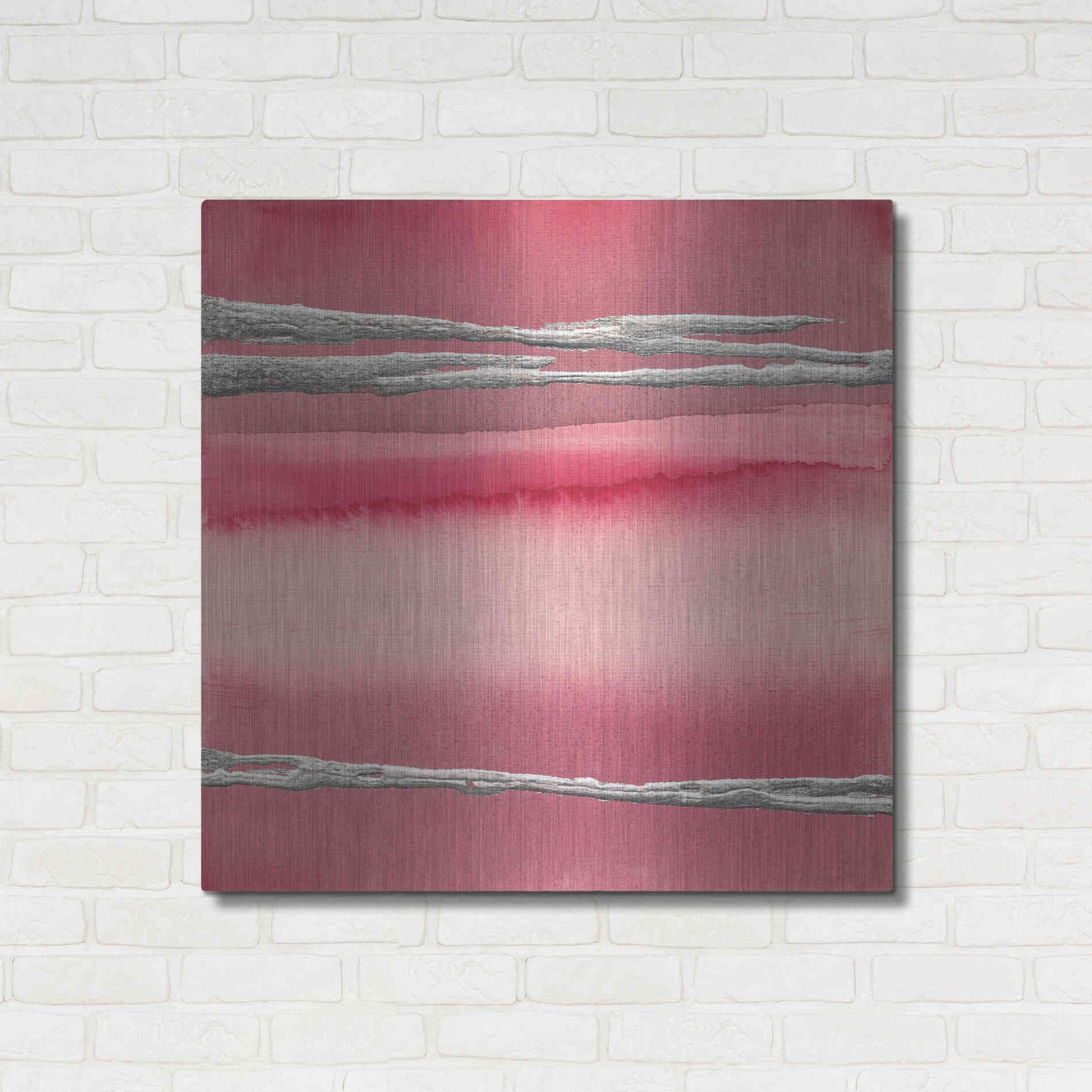 Luxe Metal Art 'Silver Rose I' by Chris Paschke, Metal Wall Art,36x36