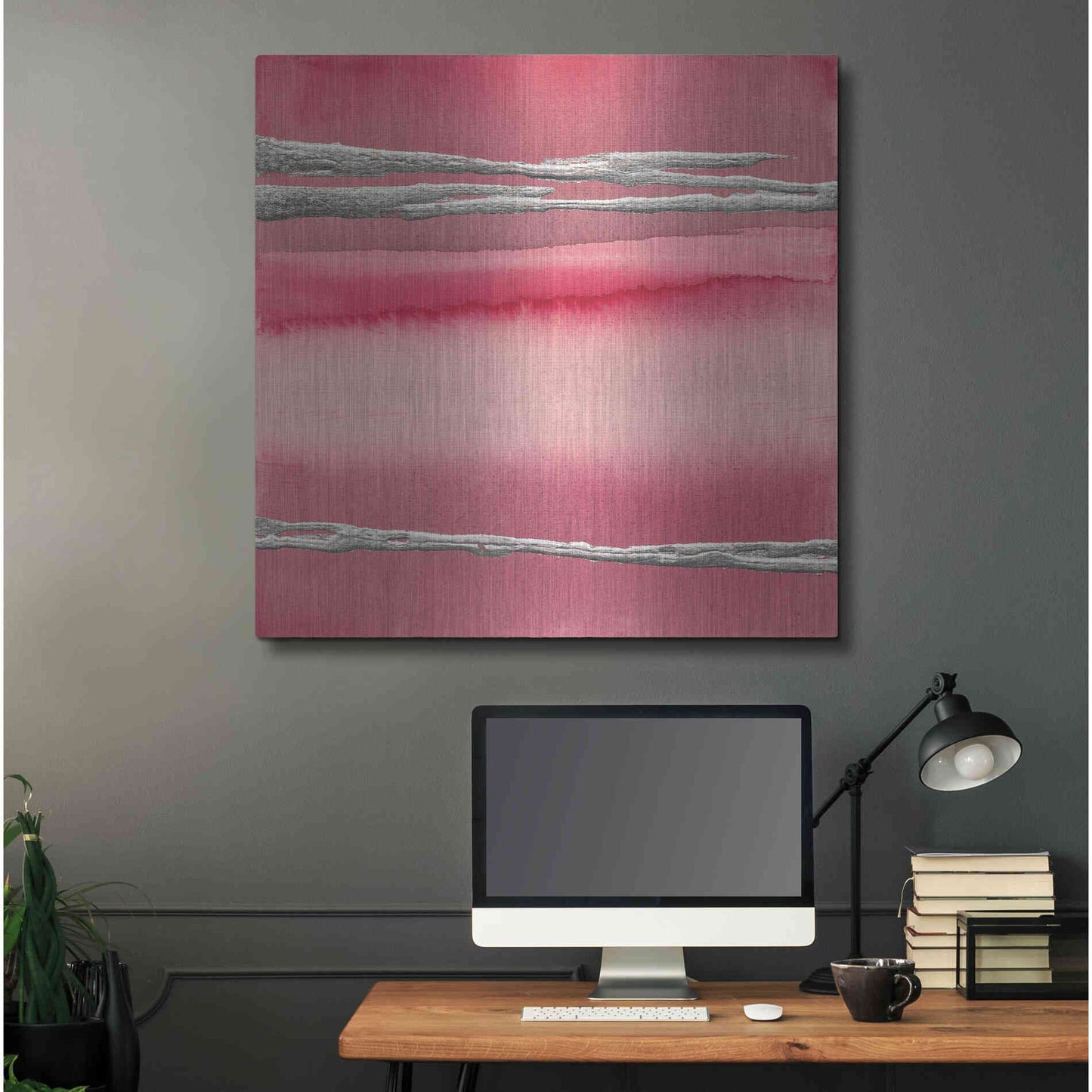 Luxe Metal Art 'Silver Rose I' by Chris Paschke, Metal Wall Art,36x36