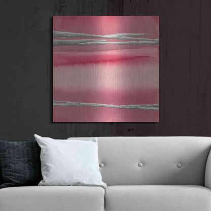 Luxe Metal Art 'Silver Rose I' by Chris Paschke, Metal Wall Art,36x36