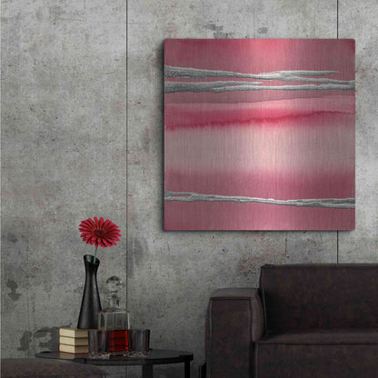 Luxe Metal Art 'Silver Rose I' by Chris Paschke, Metal Wall Art,36x36