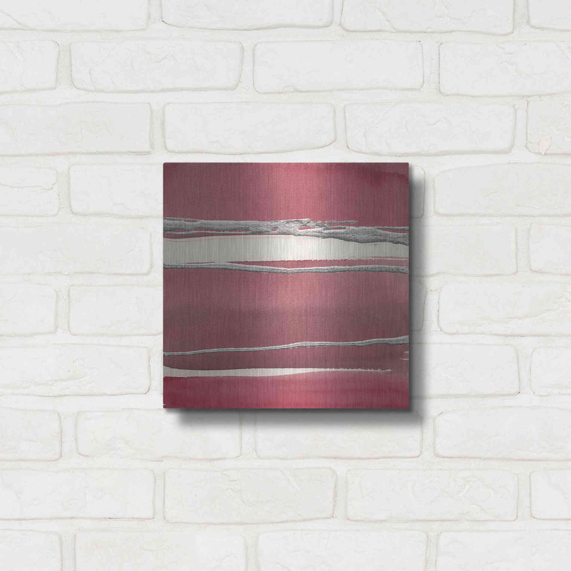 Luxe Metal Art 'Silver Rose II' by Chris Paschke, Metal Wall Art,12x12