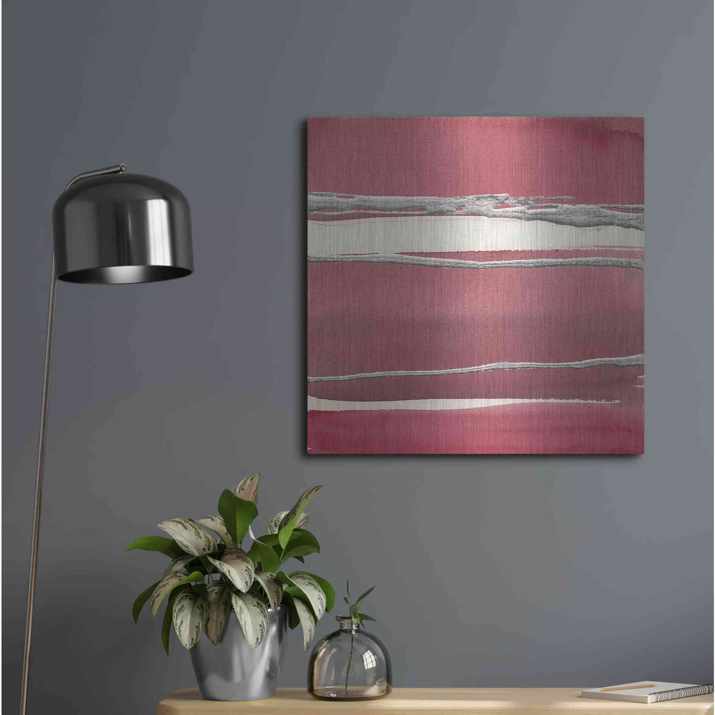 Luxe Metal Art 'Silver Rose II' by Chris Paschke, Metal Wall Art,24x24