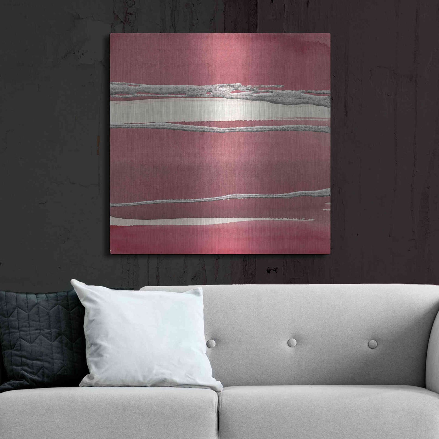 Luxe Metal Art 'Silver Rose II' by Chris Paschke, Metal Wall Art,36x36