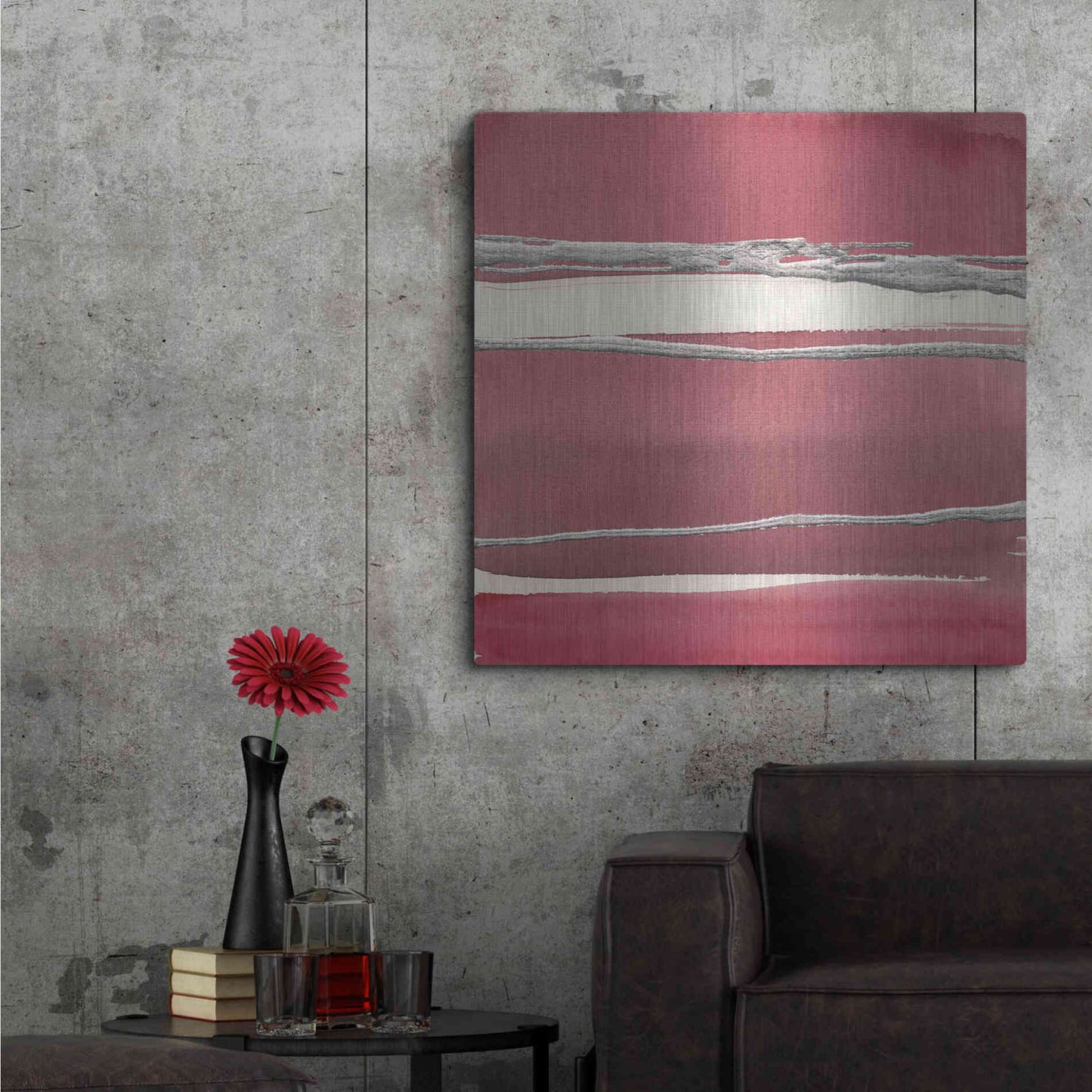 Luxe Metal Art 'Silver Rose II' by Chris Paschke, Metal Wall Art,36x36