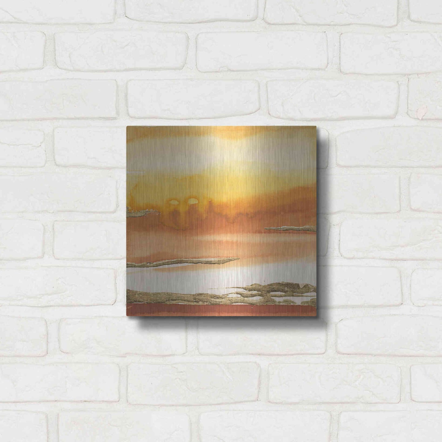 Luxe Metal Art 'Gilded Amber I' by Chris Paschke, Metal Wall Art,12x12
