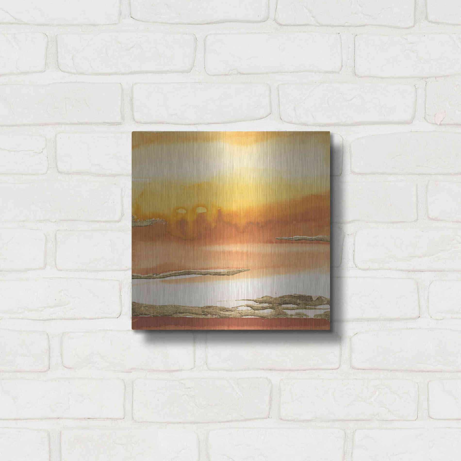 Luxe Metal Art 'Gilded Amber I' by Chris Paschke, Metal Wall Art,12x12