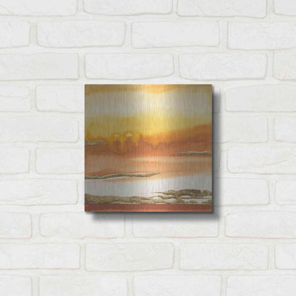 Luxe Metal Art 'Gilded Amber I' by Chris Paschke, Metal Wall Art,12x12