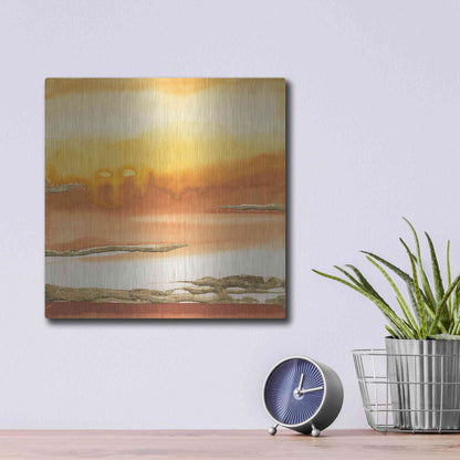 Luxe Metal Art 'Gilded Amber I' by Chris Paschke, Metal Wall Art,12x12