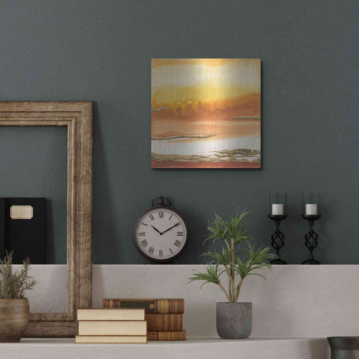 Luxe Metal Art 'Gilded Amber I' by Chris Paschke, Metal Wall Art,12x12