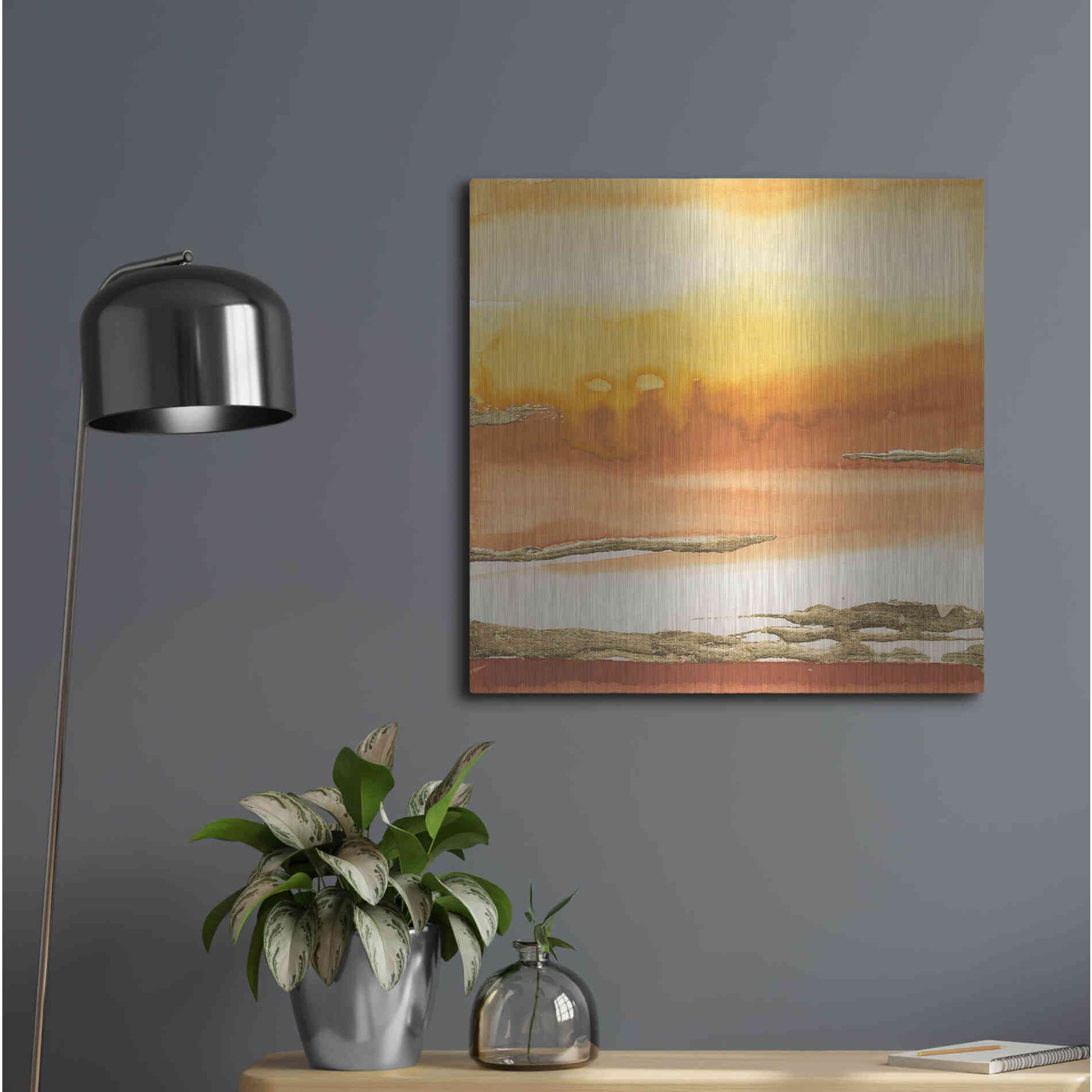 Luxe Metal Art 'Gilded Amber I' by Chris Paschke, Metal Wall Art,24x24