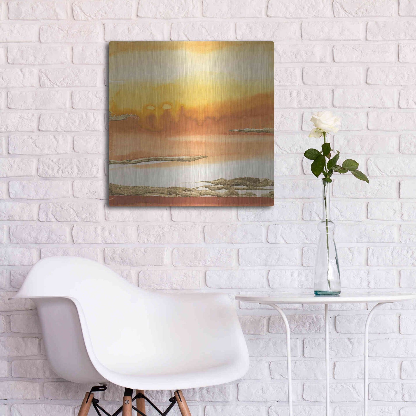 Luxe Metal Art 'Gilded Amber I' by Chris Paschke, Metal Wall Art,24x24