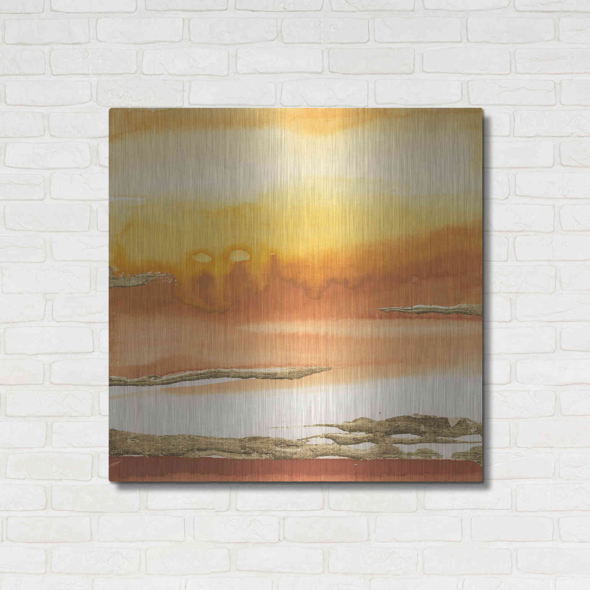 Luxe Metal Art 'Gilded Amber I' by Chris Paschke, Metal Wall Art,36x36
