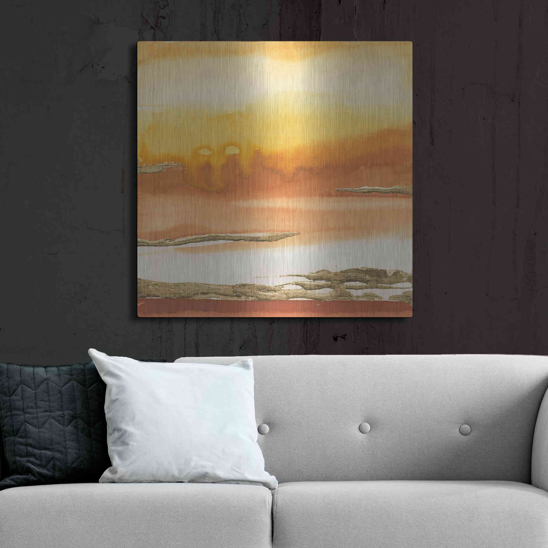 Luxe Metal Art 'Gilded Amber I' by Chris Paschke, Metal Wall Art,36x36