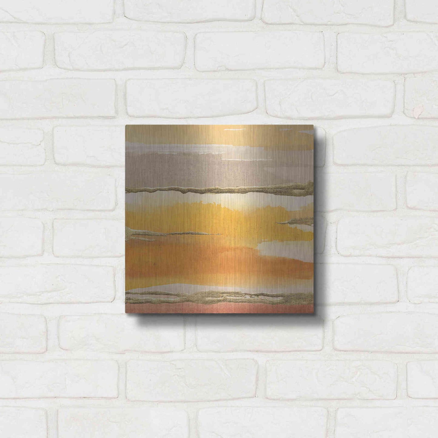 Luxe Metal Art 'Gilded Amber II' by Chris Paschke, Metal Wall Art,12x12