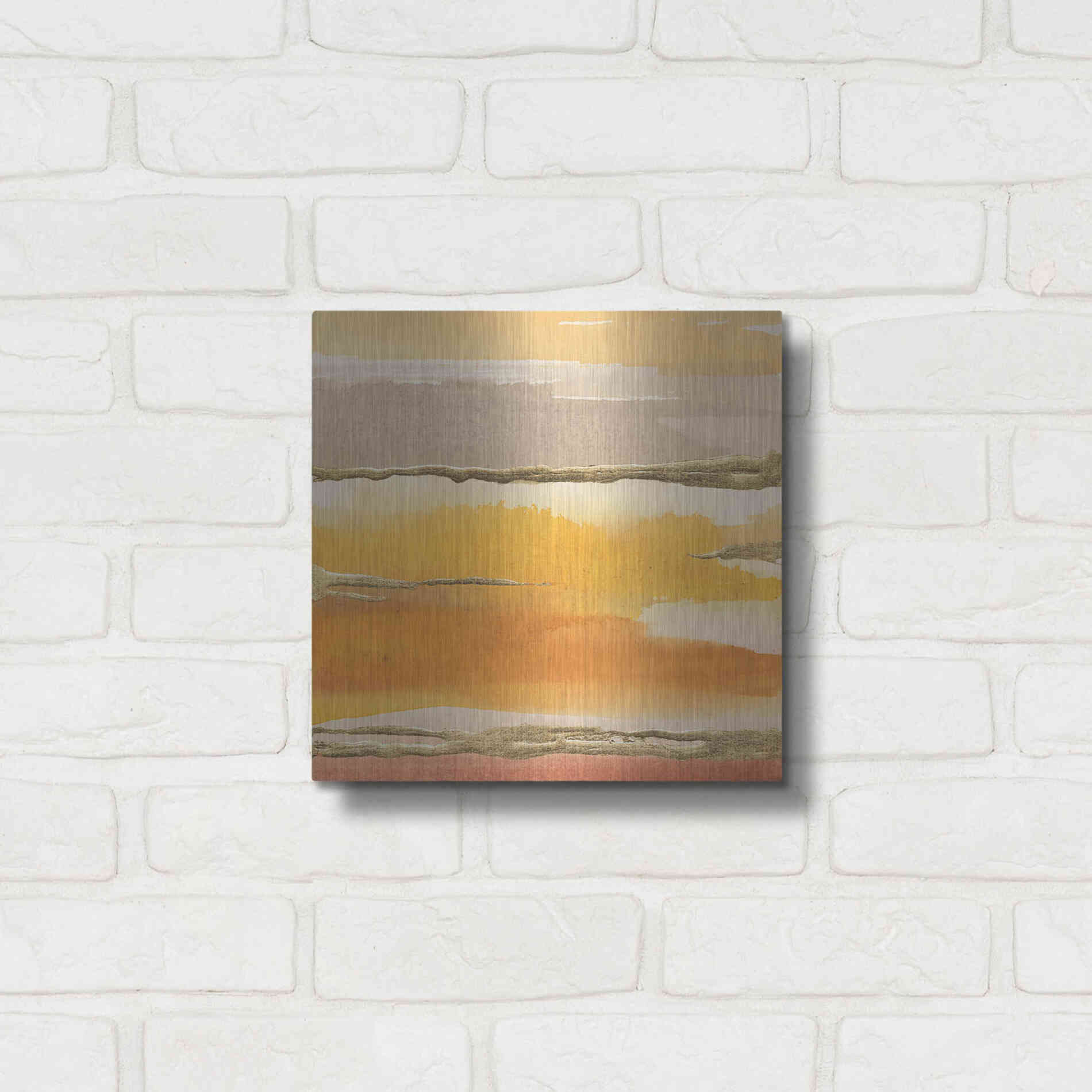 Luxe Metal Art 'Gilded Amber II' by Chris Paschke, Metal Wall Art,12x12