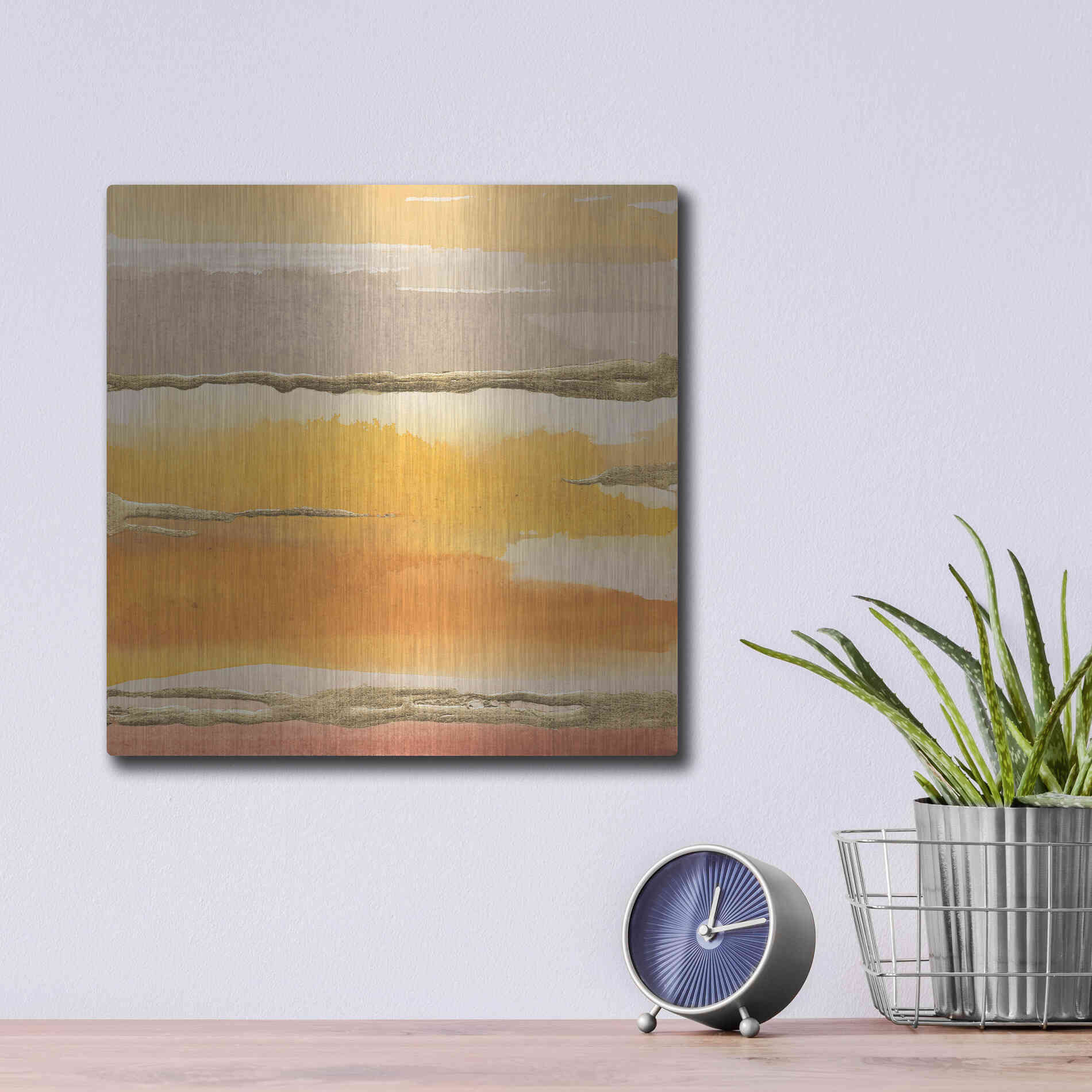 Luxe Metal Art 'Gilded Amber II' by Chris Paschke, Metal Wall Art,12x12