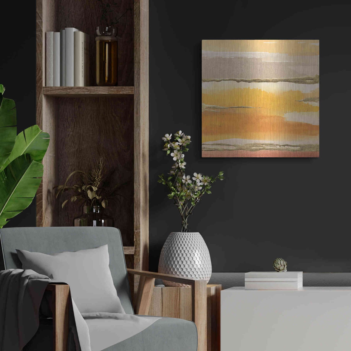 Luxe Metal Art 'Gilded Amber II' by Chris Paschke, Metal Wall Art,24x24