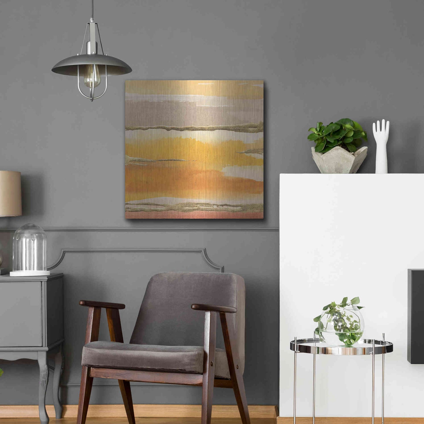 Luxe Metal Art 'Gilded Amber II' by Chris Paschke, Metal Wall Art,24x24