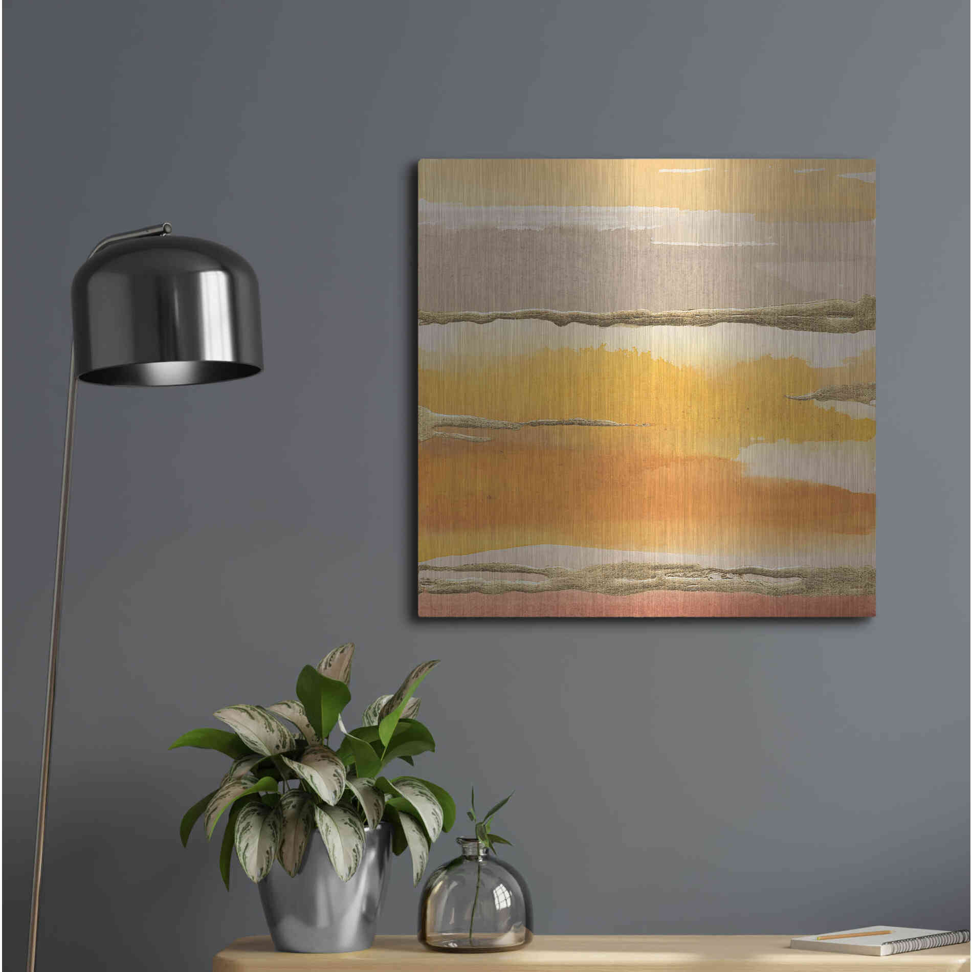 Luxe Metal Art 'Gilded Amber II' by Chris Paschke, Metal Wall Art,24x24