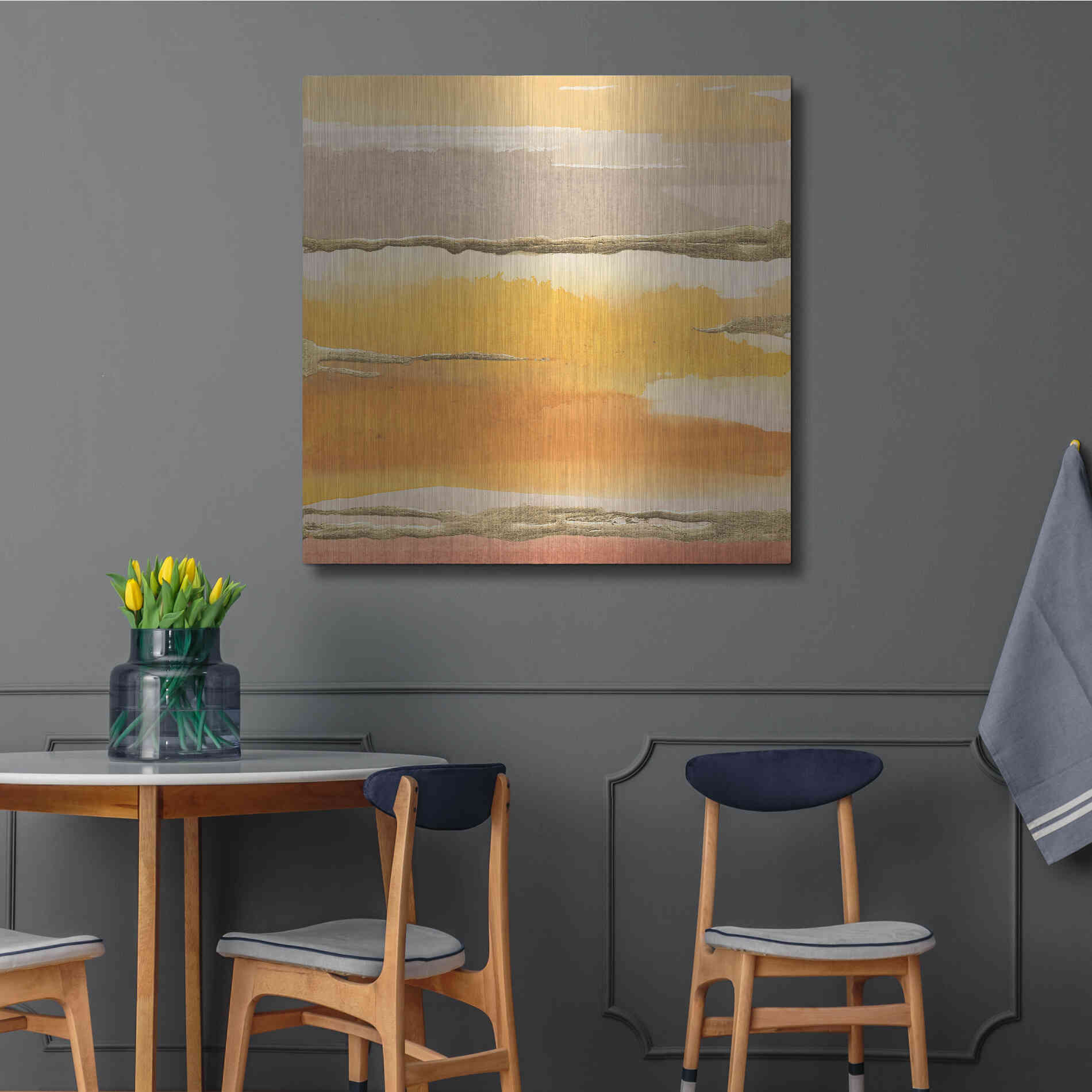 Luxe Metal Art 'Gilded Amber II' by Chris Paschke, Metal Wall Art,36x36