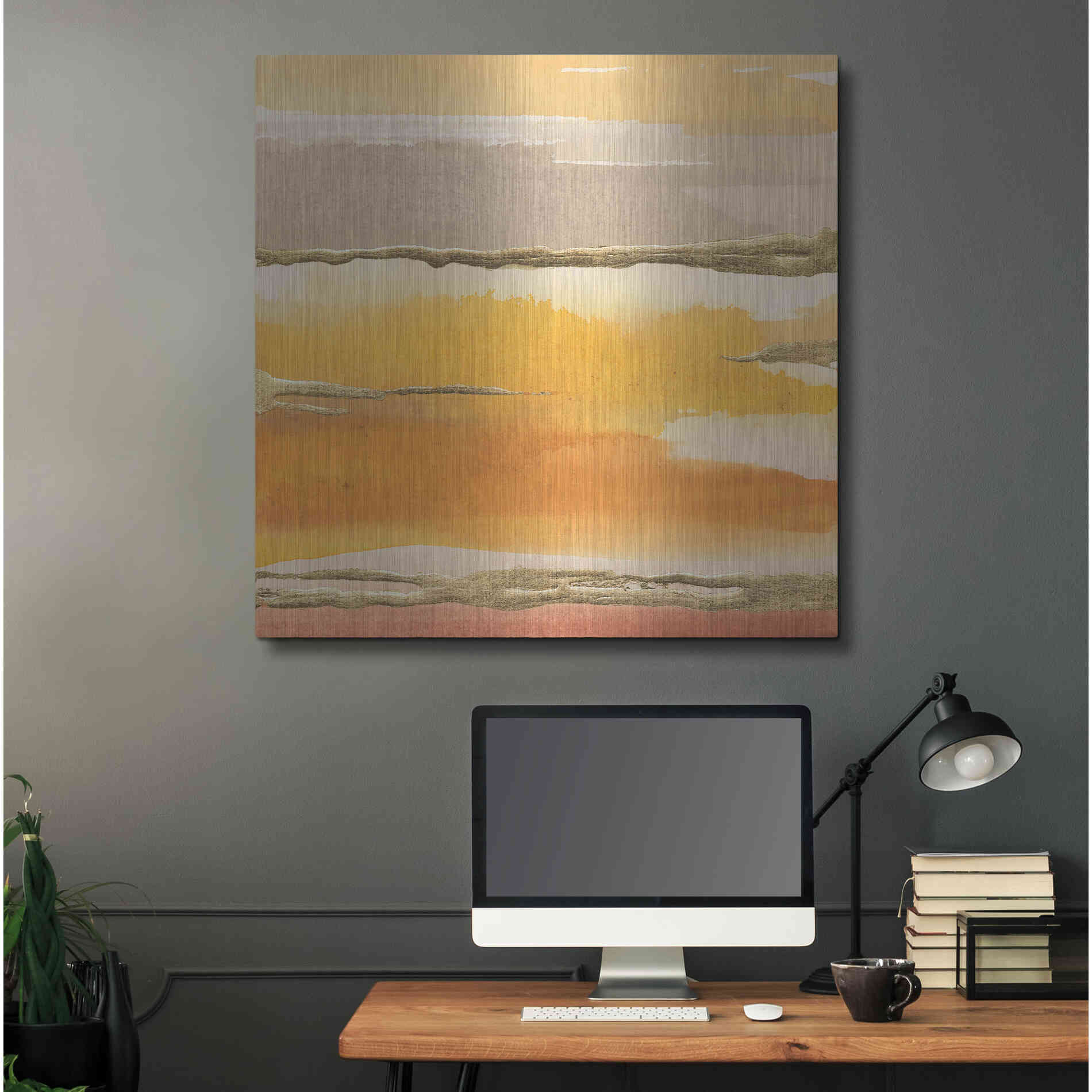 Luxe Metal Art 'Gilded Amber II' by Chris Paschke, Metal Wall Art,36x36
