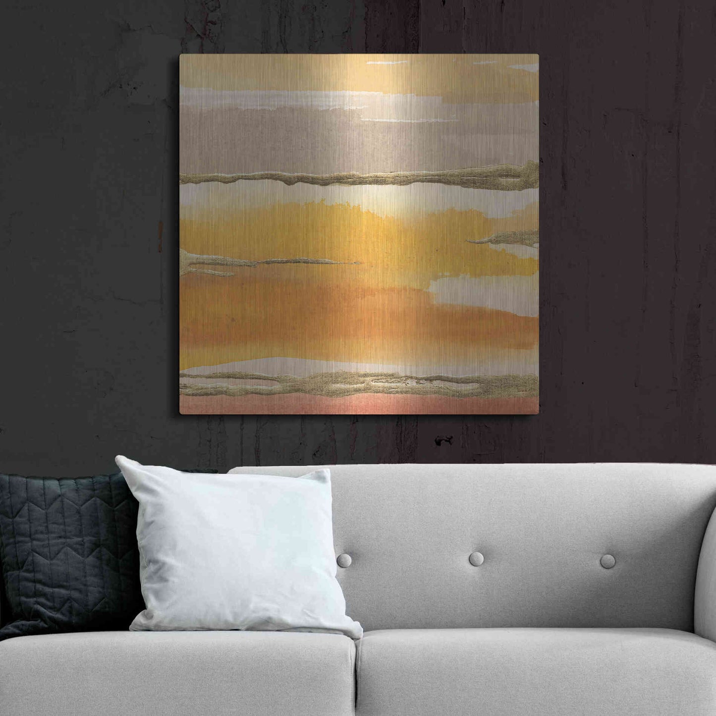 Luxe Metal Art 'Gilded Amber II' by Chris Paschke, Metal Wall Art,36x36