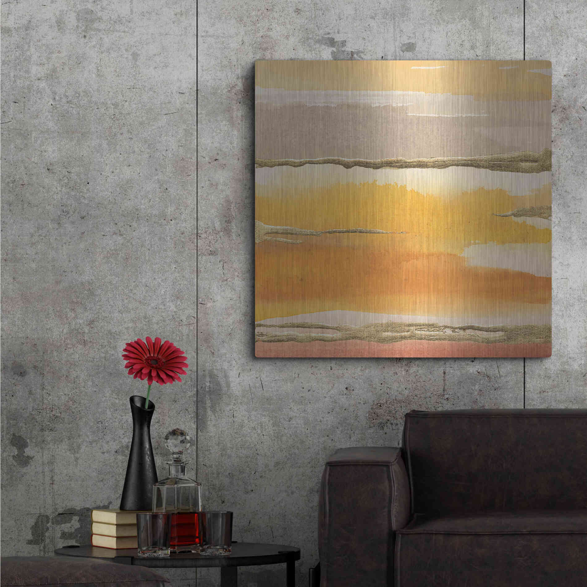 Luxe Metal Art 'Gilded Amber II' by Chris Paschke, Metal Wall Art,36x36