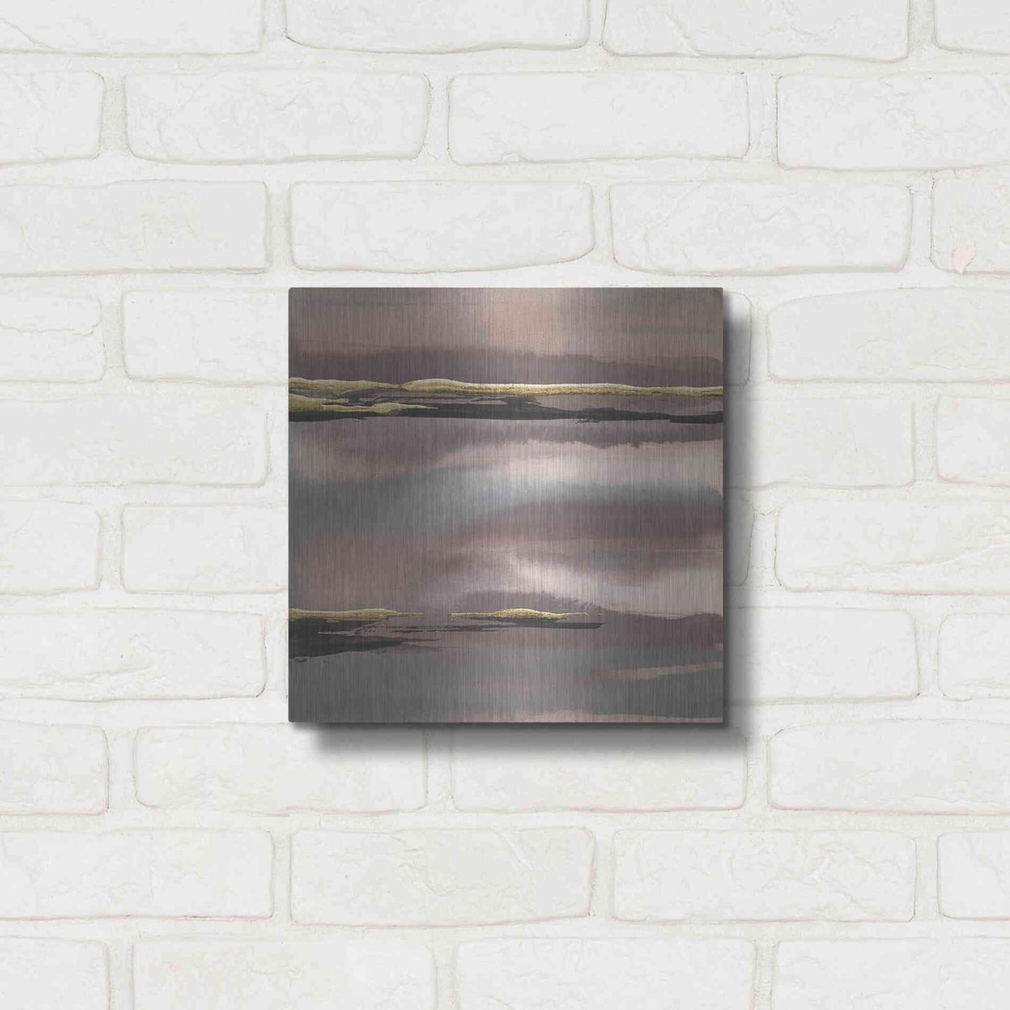 Luxe Metal Art 'Gilded Morning Fog I' by Chris Paschke, Metal Wall Art,12x12