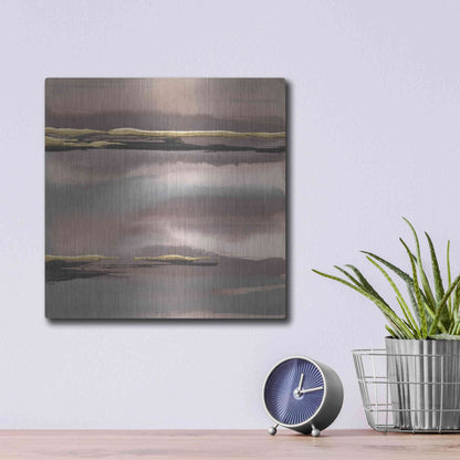 Luxe Metal Art 'Gilded Morning Fog I' by Chris Paschke, Metal Wall Art,12x12