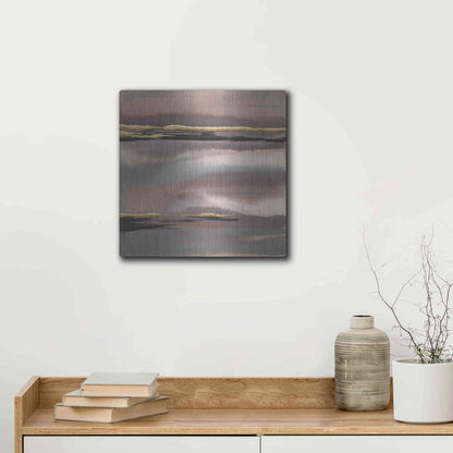 Luxe Metal Art 'Gilded Morning Fog I' by Chris Paschke, Metal Wall Art,12x12