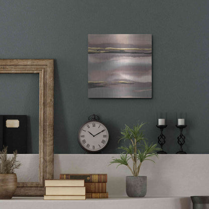 Luxe Metal Art 'Gilded Morning Fog I' by Chris Paschke, Metal Wall Art,12x12